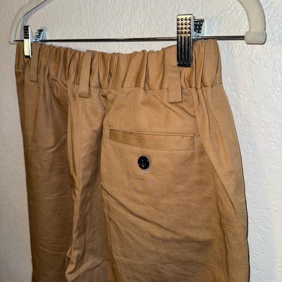 Nico Nicholson & Nicholson Robin Twill Tan Cropped Pants Linen Cotton Size 40 - Picture 8 of 10